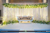 White Flowers & Green Foliage Settee Back - Natural Wedding Backdrop Sri Lanka